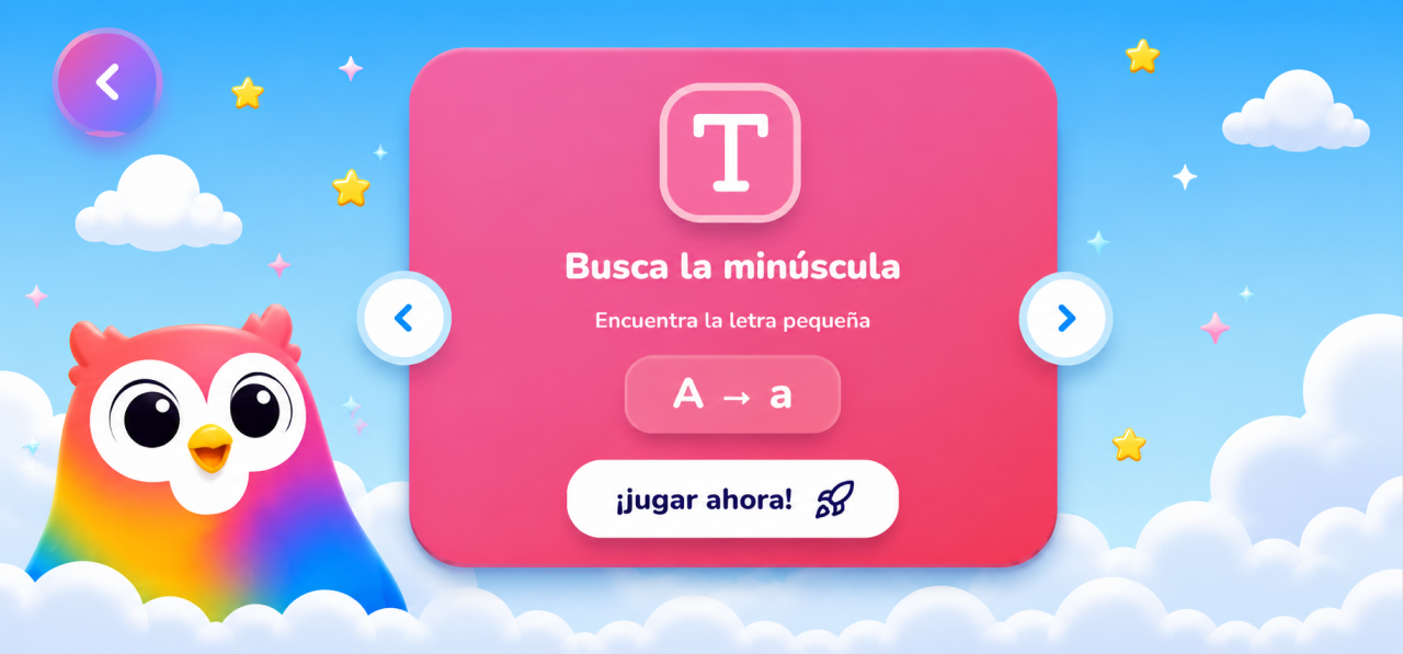 Juego de letras donde el niño selecciona la letra correcta entre varias opciones